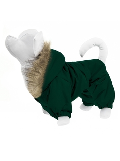 Комбинезон для собак с капюшоном Yami-Yami одежда на меховой подкладке темно-зеленый