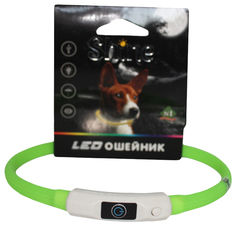 Ошейник для собак №1 Shine Led USB, зеленый, 46 см N1