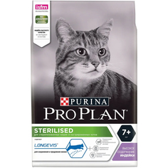 Сухой корм для кошек Pro Plan Senior 7+ индейка, для стерилизованных, 4шт по 3кг