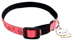 Ошейник для собак Пушистое счастье Лапки светоотражающий с подвесом розовый 30х1 см