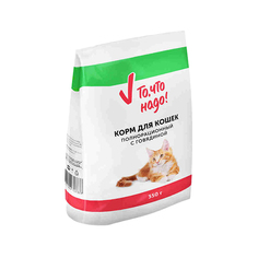 Сухой корм для кошек То, что надо! с говядиной, 350 г