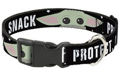 Ошейник для собак Buckle-Down Звездные войны Малыш Йода Protect Attack черный р. S