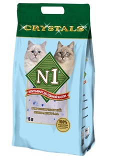Наполнитель №1 Crystals силикагелевый, антибактериальный, 3 шт по 5 л N1