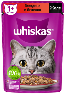 Влажный корм для кошек Whiskas Аппетитный микс с говядиной и ягненком, 75 г