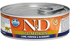 Влажный корм для кошек Farmina N&D Pumpkin ягненок с тыквой и черникой, 80 г