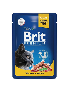 Влажный корм для кошек Brit Premuim лосось и форель, 85 г Brit*