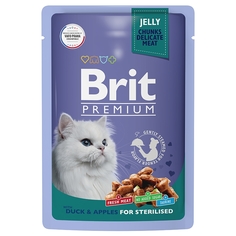Влажный корм для кошек Brit Premium утка с яблоками, для стерилизованных, 85 г Brit*