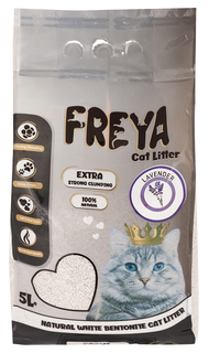 Наполнитель для кошачьего туалета Freya комкующийся, лаванда, 4 кг