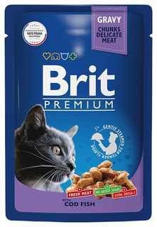 Влажный корм для кошек Brit Premium с треской, 85 г Brit*