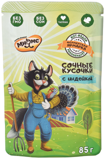 Влажный корм для кошек Мнямс Фермерская ярмарка с индейкой, 85 г