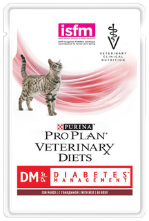 Влажный корм для кошек Pro Plan Veterinary Diets с говядиной при сахарном диабете, 85 г