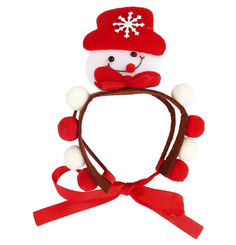 Ободок для животных Снеговик с прорезью для ушек размер M разноцветный No Brand