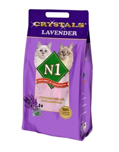 Наполнитель для туалета кошек №1 Crystals Lavender силикагелевый, 4 шт по 5 л N1