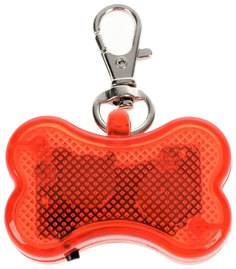 Медальон на ошейник Косточка для собак светодиодный оранжевый No Brand