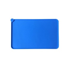 Силиконовый коврик под миску Лапка, 48х30 см Синий No Brand