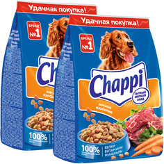 Сухой корм для собак Chappi мясное изобилие, 2 шт по 0,6 кг