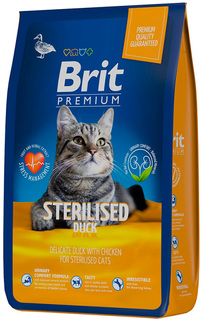 Сухой корм для кошек Brit Premium с уткой и курицей, 2 шт по 0,4 кг Brit*