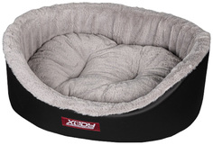 Лежак для собак и кошек Xody Премиум № 1 экокожа серый, 42 х 35 х 16 см