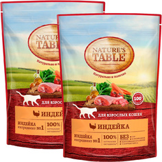 Сухой корм для кошек Natures Table с индейкой, 2 шт по 0,65 кг