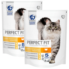 Сухой корм для кошек Perfect Fit Sensitive при аллергии, с индейкой, 2 шт по 0,65кг