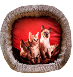 Лежак для кошек PerseiLine, дизайн № 3 принт 2 овальный 44 х 33 х 16 см