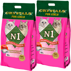 Наполнитель для туалета кошек №1 Crystals For Girls силикагелевый, 2 шт по 12,5 л N1