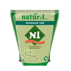 Наполнитель для туалета кошек №1 Naturel Зеленый чай комкующийся, 4 шт по 4,5 л N1