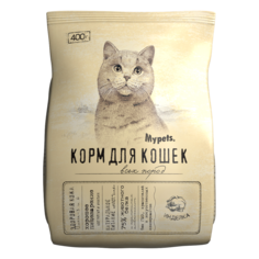 Сухой корм для кошек MYPETS с индейкой, 0,4 кг