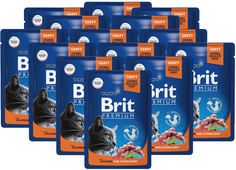 Влажный корм для кошек BRIT PREMIUM CAT SALMON FOR STERILISED с лососем, 14шт по 85г Brit*
