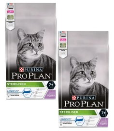 Сухой корм для кошек Pro Plan Senior 7+ Sterilised, для пожилых, индейка, 2 шт по 1,5 кг