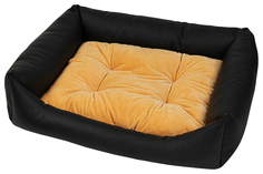 Лежак для собак и кошек Xody, Люкс № 2 экокожа, черный 60 х 50 х 15 см