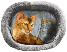 Лежак для кошек PerseiLine, дизайн № 3 принт 22 овальный 44 х 33 х 16 см