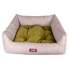 Лежак для собак и кошек Xody, Люкс Olive № 2 флок 60 х 50 х 15 см