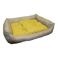 Лежак для собак и кошек Xody, Люкс Olive № 4 флок 80 х 70 х 22 см