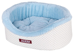 Лежак для собак и кошек Xody Премиум Пунто №1 42x35x16 см белый/голубой