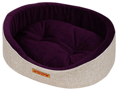 Лежак для собак и кошек Xody Премиум Violet №1 флок 42x35x16 см
