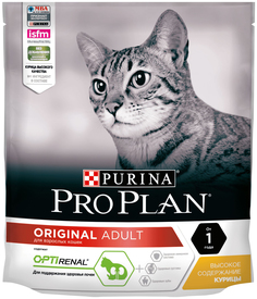 Сухой корм для кошек Pro Plan Cat Adult Chicken с курицей, 2 шт по 400 г