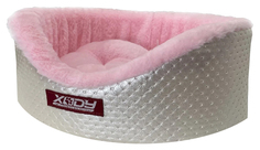 Лежак для собак и кошек Xody Премиум Жемчуг №2 49x38x16 см розовый