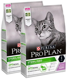 Сухой корм для кошек Pro Plan Cat Optirenal Sterilised Turkey с индейкой, 2 шт по 3 кг