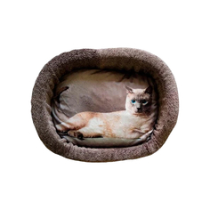 Лежак для кошек PerseiLine, дизайн № 6 принт 1 овальный 67 х 49 х 16 см