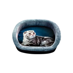 Лежак для кошек PerseiLine, дизайн № 6 принт 3 овальный 67 х 49 х 16 см