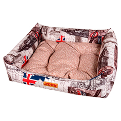 Лежак для собак и кошек Xody, Люкс Лондон № 5 флок 90 х 80 х 25 см