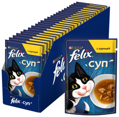 Влажный корм для кошек Felix Суп с курицей в соусе, 36 шт по 48 г
