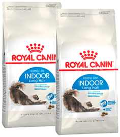 Сухой корм для кошек Royal Canin Indoor Long Hair, для длинношерстных, 2 шт по 0,4 кг