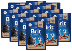 Влажный корм для кошек Brit Premium Куриная печень в соусе, 14 шт по 85 г Brit*