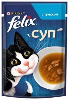 Влажный корм для кошек Felix Суп с треской в соусе, 36 шт по 48 г