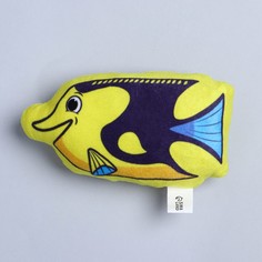 Игрушка для кошек Пушистое счастье Рыба-бабочка с мятой из текстиля, 14,1 x 8 см