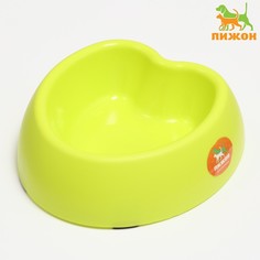 Миска Пижон Сердце 20,5 х 19 х 6 см, зеленая