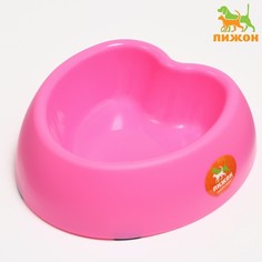 Миска Пижон Сердце 23,5 х 22 х 6 см, розовая