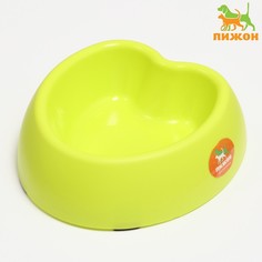 Миска Пижон Сердце 26,5 х 25 х 8 см, зеленая
